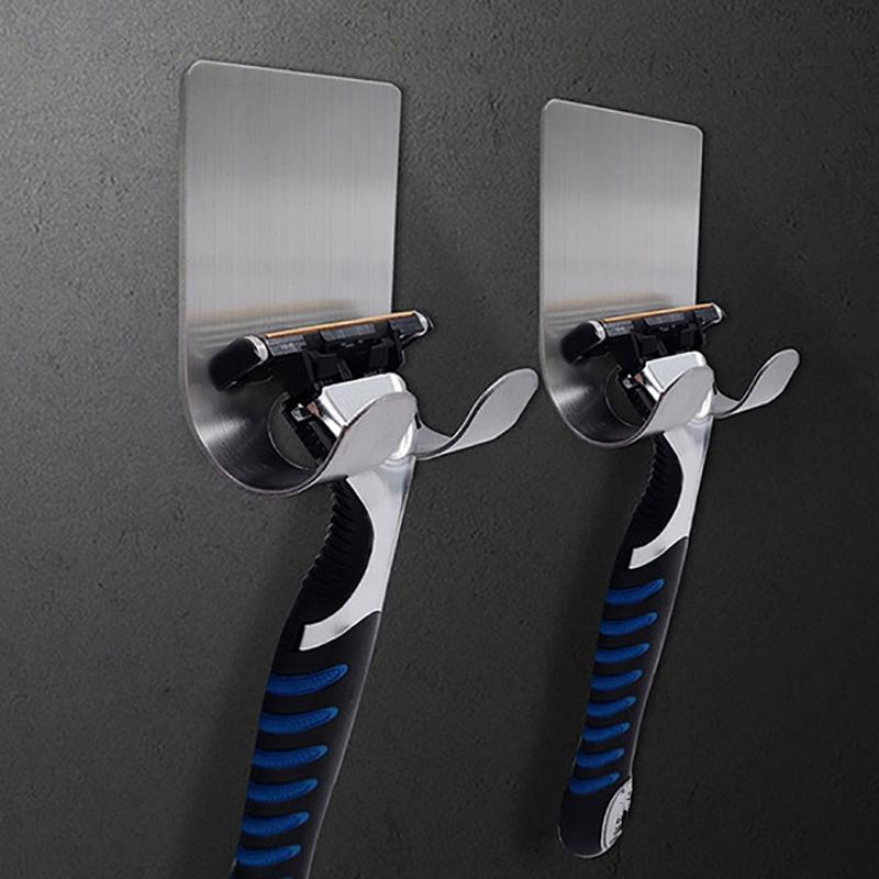 1Pcs Razor Holder Stainless Steel Wall Shaver Shelf Bathroom Wall Razor Rack 5.6*4.5
