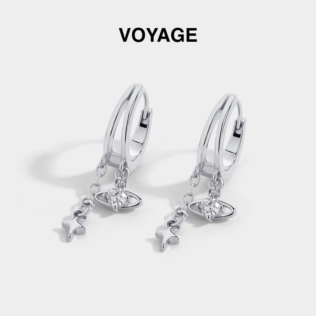 Double Ring Star Saturn Tassel Pendant Earrings: Zirconia Sparkle for Women, Light Luxury, High-End Feel, Perfect for Autumn/Winter