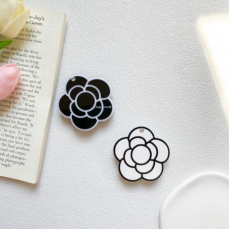 Mobile Phone Airbag Bracket Japanese Small Fresh Wind Black And White Simple Desktop Watching Dramas Chasing Dramas Portable Mirror Sticker