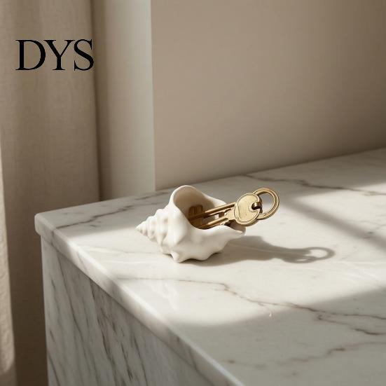 Small Earring Holder for Vanity 3D Printed Conch Shell Storage Dish, Seashell Trinket Tray Jewelry Durable Office Keys, Ocean Style Home Decor