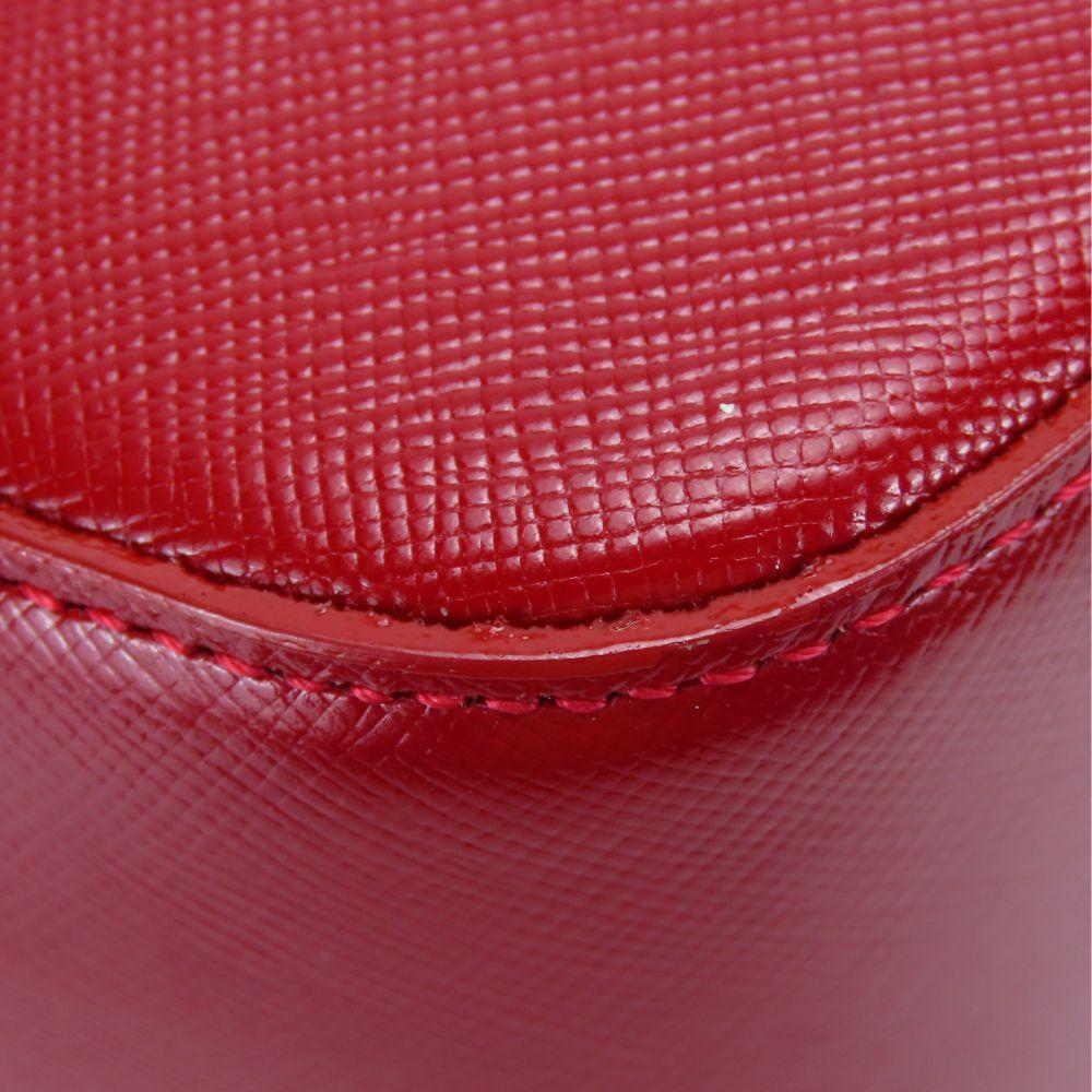 Used BURBERRY Handbag canvas/leather Red beige Nova Check