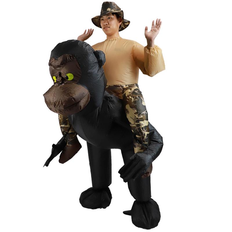 Halloween King Kong Doll Costume Stage Performance Funny Big Chimpanzee Carrying Man Inflatable Suit