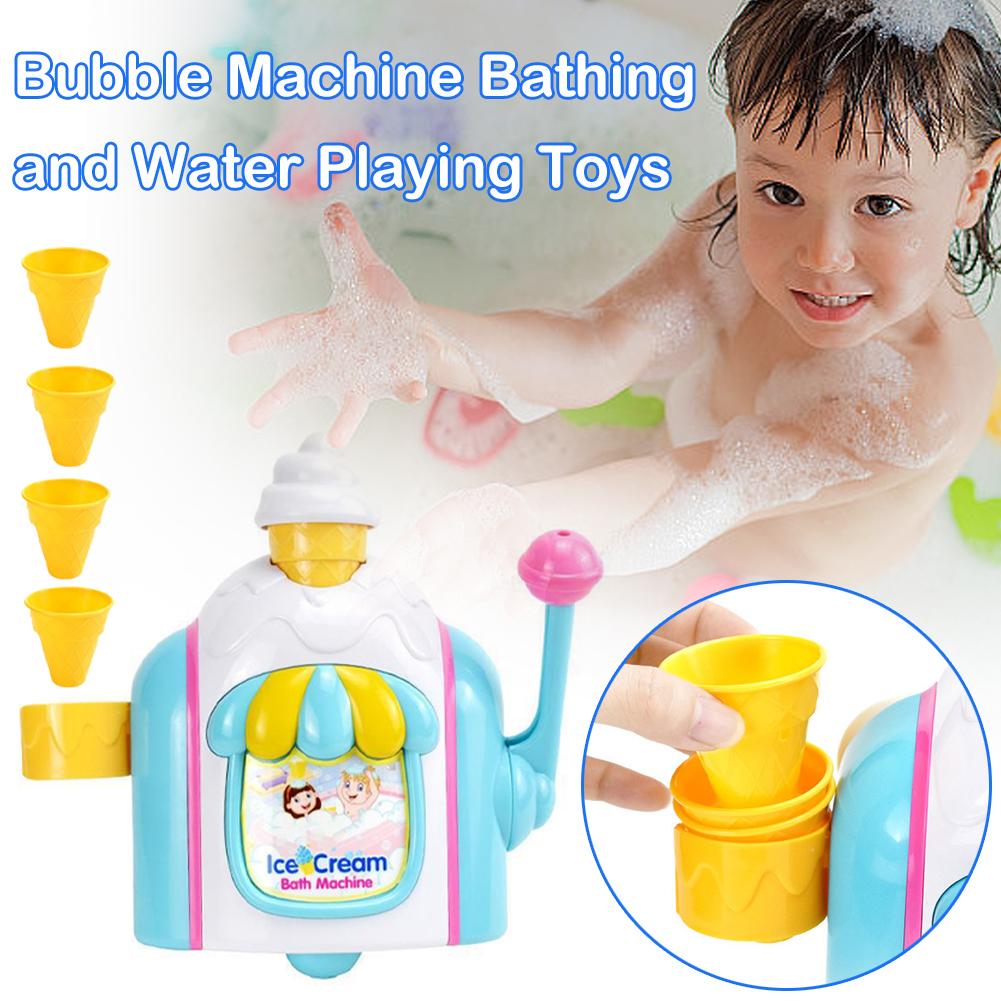 Children's Bathroom Water Toy Ice Cream Handmade Fun Baby Cone Play Foam Shop Toy Bubble Water M1Y1