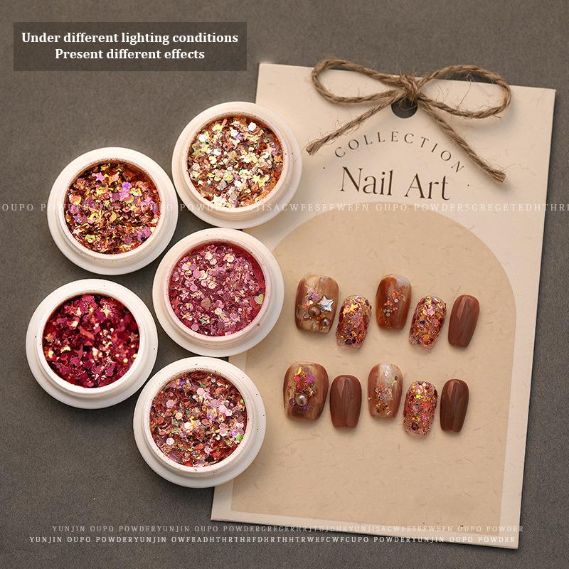 1Box Nail Art Decoration Glitter Sequins Nail Powder Sparkly Shinning Mixed Shape For Manicure Design Accessory