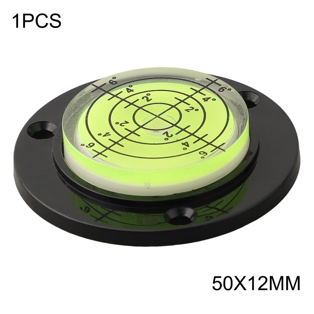 1 Pc 50 X 12mm Round Horizontal Bubble Level For Spirit Level Bubble Black Angle Clear Mini Round Leveller For Bullseye