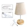 Lampada da comodino decorativa da tavolo in legno massello nordico, semplice e creativa, con telecomando, piccola luce notturna a risparmio energetico a LED