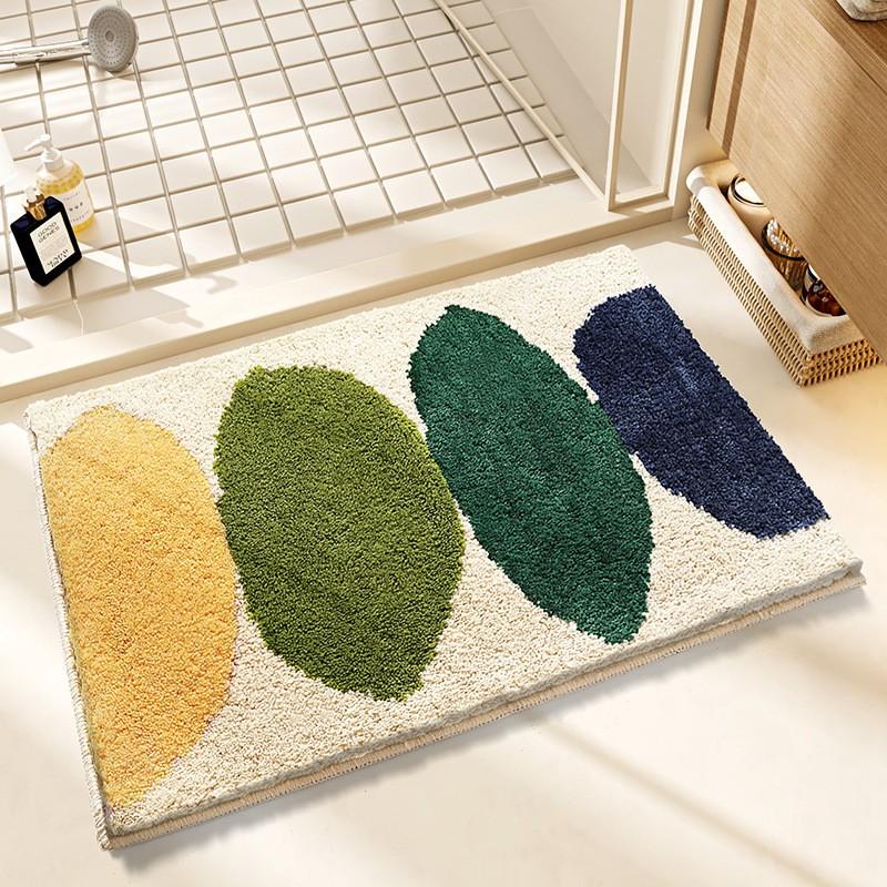Plush Bathroom Rug Non-Slip Absorbent Floor Mat Toilet Entrance Quick Dry Cartoon Style