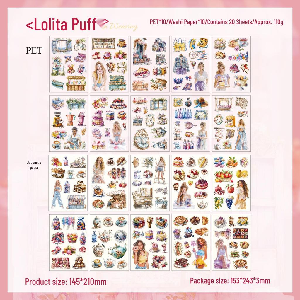 Cross-border Honey Glaze Retro Sticker Book - Cute Girl DIY Journal Material