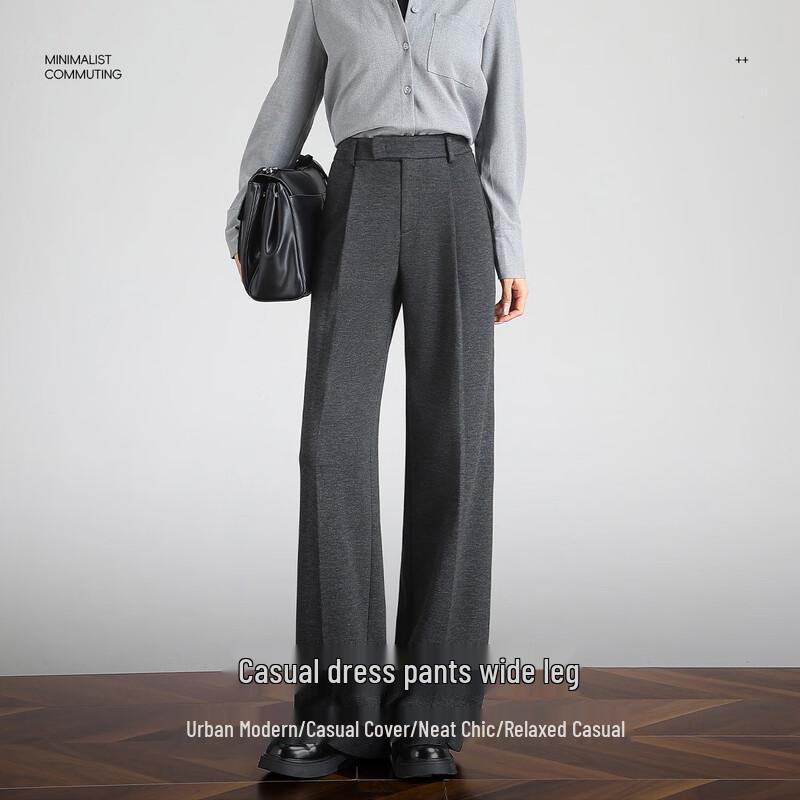 Handu Yishe Women's Tencel Wool Blend Wide-Leg Trousers