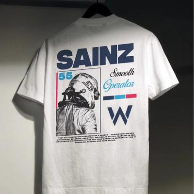 Carlos Sainz Williams F1 Street Fashion T-Shirt Summer New Men's and Women's Hip Hop Short Sleeve T-Shirt Oversize Tops Tee