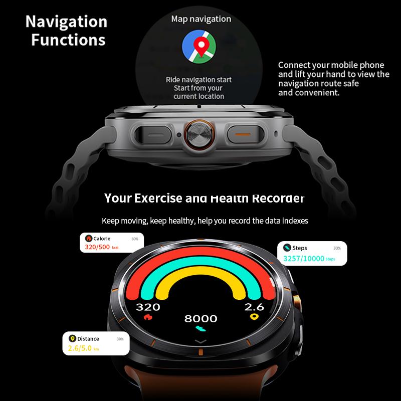 2025 Ny Klokke 7 Ultra GPS-sporing Smartklokke Menn Amoled-skjerm Hjertefrekvens Bluetooth-samtale NFC Sport Smartklokke