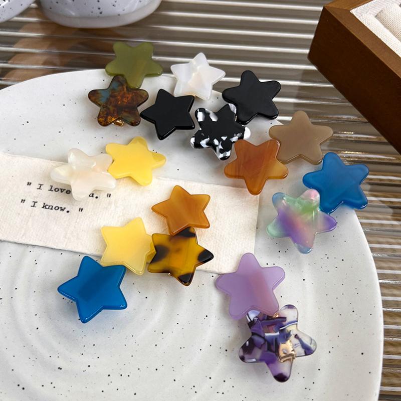 UXSL Simple Acetic Colorful Stars Hairpins for Woman Girls Sweet Cute Star Hairclips Decorate Barrettes Fashion Hair Accessories