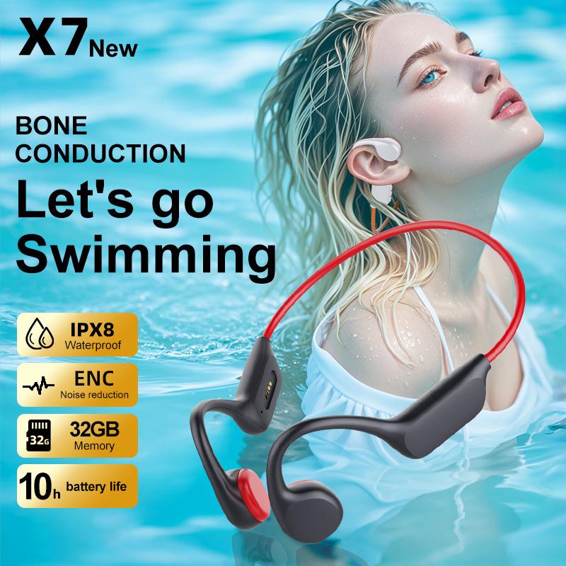 

Swimming headset listening to music with 32g memory long battery life bone conduction wireless bluetooth headset