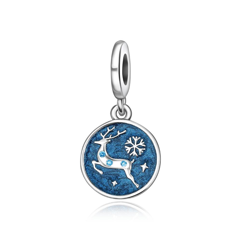 Copper Christmas Bell Charms Snowflake Reindeer House Bead Snowman Pendant Fit Original Bracelet Necklace Jewelry