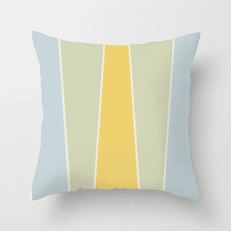 Modern Abstract Throw Pillow Cover Geometric Round Line Sunset Cushion  Home Sofa Chair