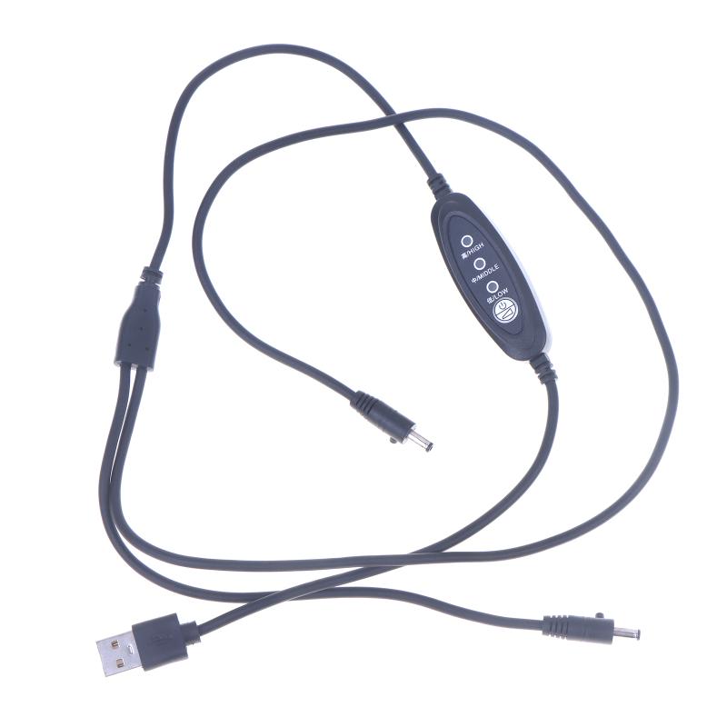 USB Regulátor rychlosti ventilátoru Adaptér konektoru Ventilátorový regulátor Nový 3stupňový nastavení síly větru Kabel pro chladicí oblečení