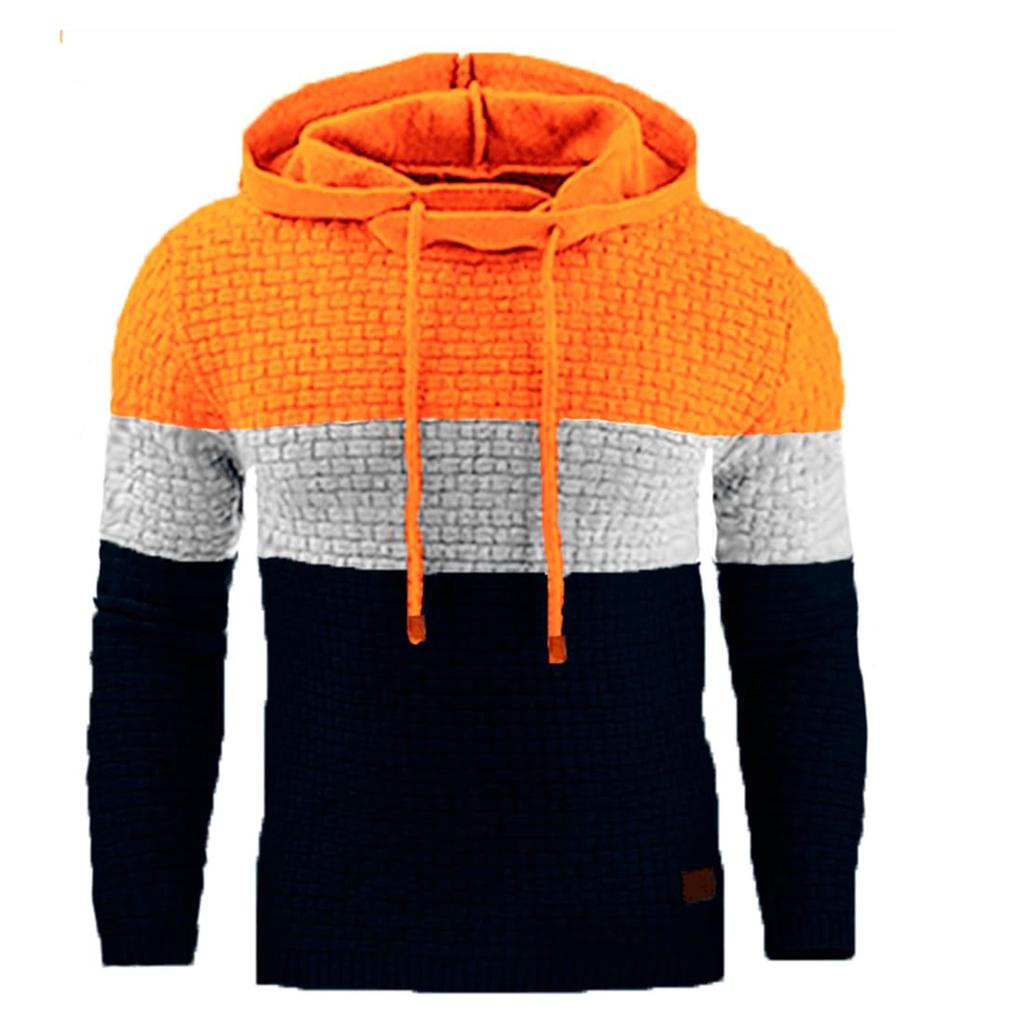 Herren, Hoodies  Fit Mode Waffel Hoodie Casual  Hoody Top Mit Freizeit Hoodie Farbblock Strick Sweatshirt Top