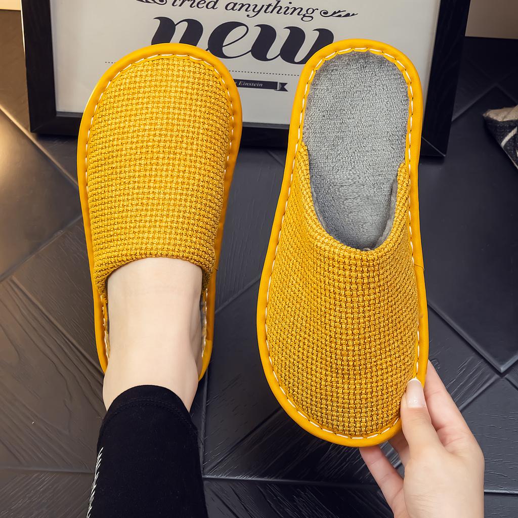 Autumn and winter new cotton slippers home indoor non-slip silent soft bottom wear-resistant home fabric cotton slippers