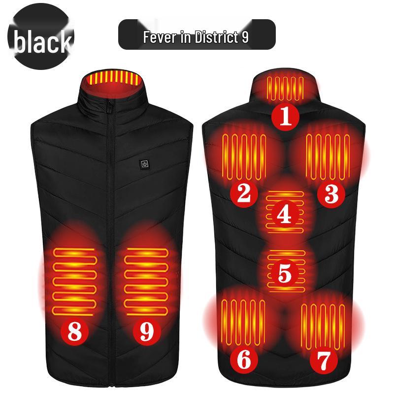 Unisex Smart Heated Vest with Temperature Control - Winter Warmth, Cotton, Plus Size