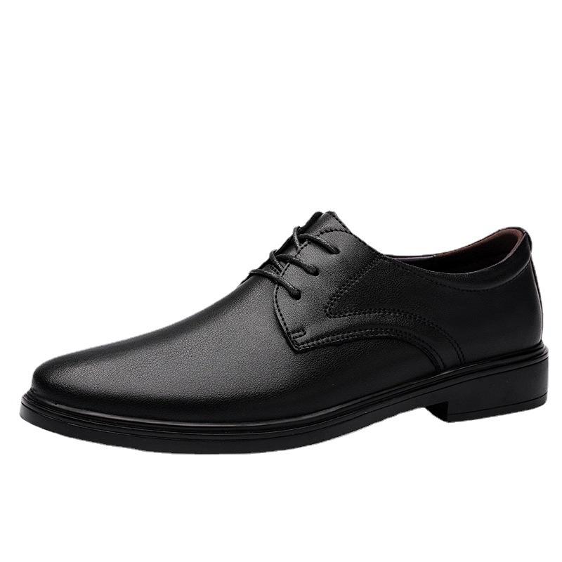 Spring Leather Shoes Low-top Casual Shoes Versatile Men's Shoes Black Shoes Waterproof Business Shoes Men's