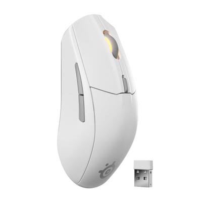 SteelSeries Rival 3 WL Gen 2 Wireless Gaming Low Latency Durable Mechanical PTFE White Mouse, 2.4Ghz/Bluetooth Compatible, Lightweight, (1.9ms),