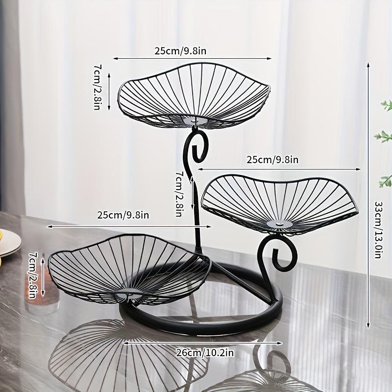 

3-Tier Elegant Iron Fruit Basket Stand, Space-Saving Multi-Layer Serving Tray for Kitchen, Dining Table, Coffee Table, Perfect чёрный