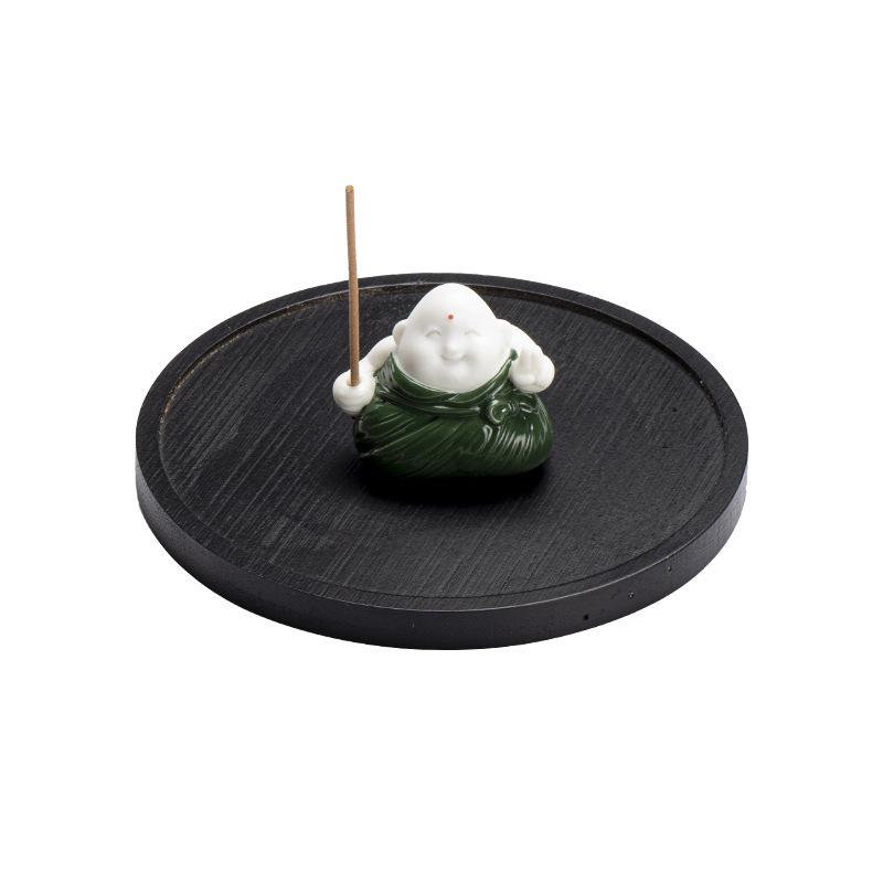 Creative Zongzi Ceramic Incense Holder - Indoor Incense Burner and Dragon Boat Festival Ornament Souvenir.