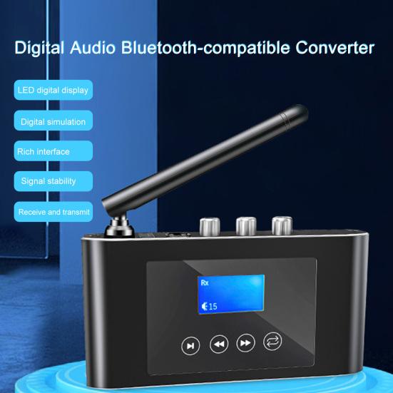 

T38 Беспроводной аудиоадаптер 2-в-1 стерео AUX/RCA/оптический/коаксиальный Bluetooth-совместимый приемник-передатчик 5.1 для телевизора чёрный