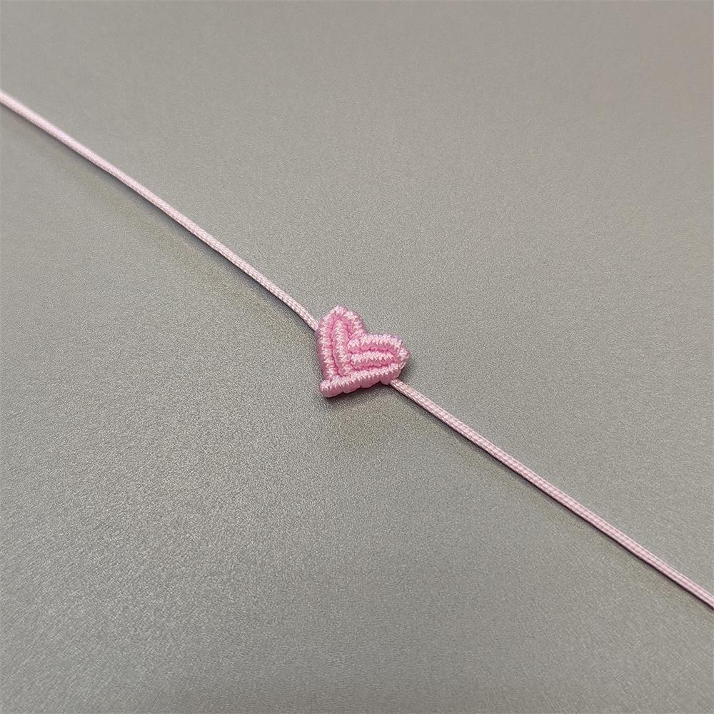 Hand Knitting Peach Heart-Shaped Lucky Red Rope Bracelet  Adjustable Women Bestie Charm Simple Men Couple Lovers  Gift