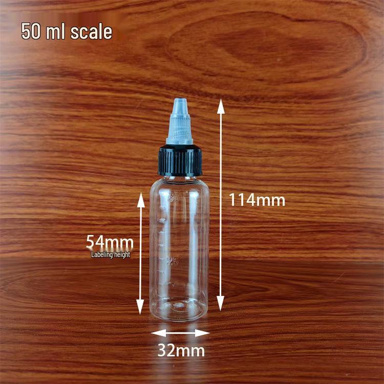 30, 50, 100ml Transparent PET Travel Bottle with Rotary Cap and Nozzle