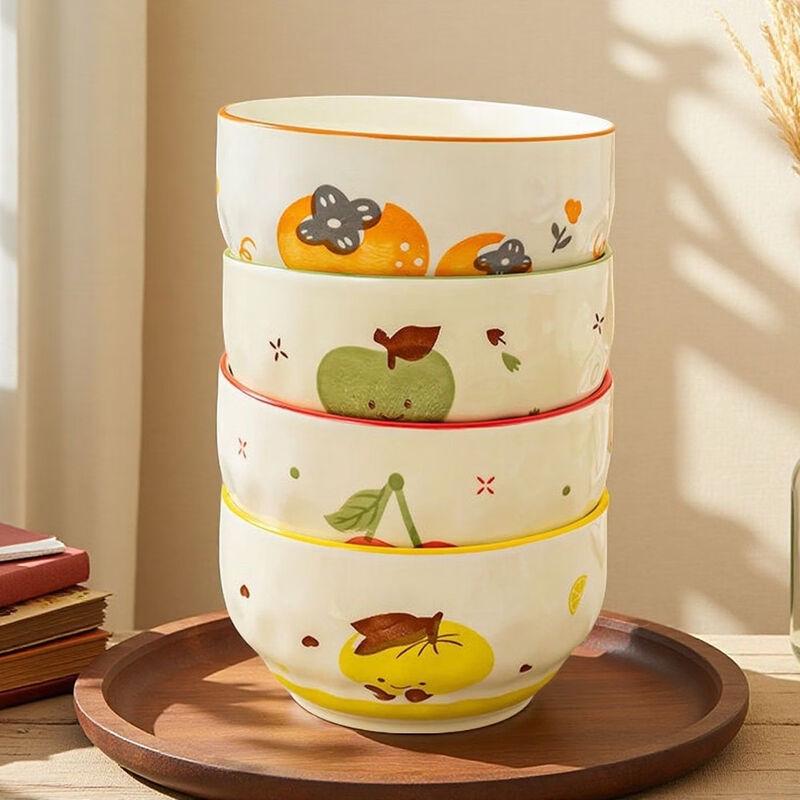 JIN MING LI Cute Cartoon Ceramic Bowl
