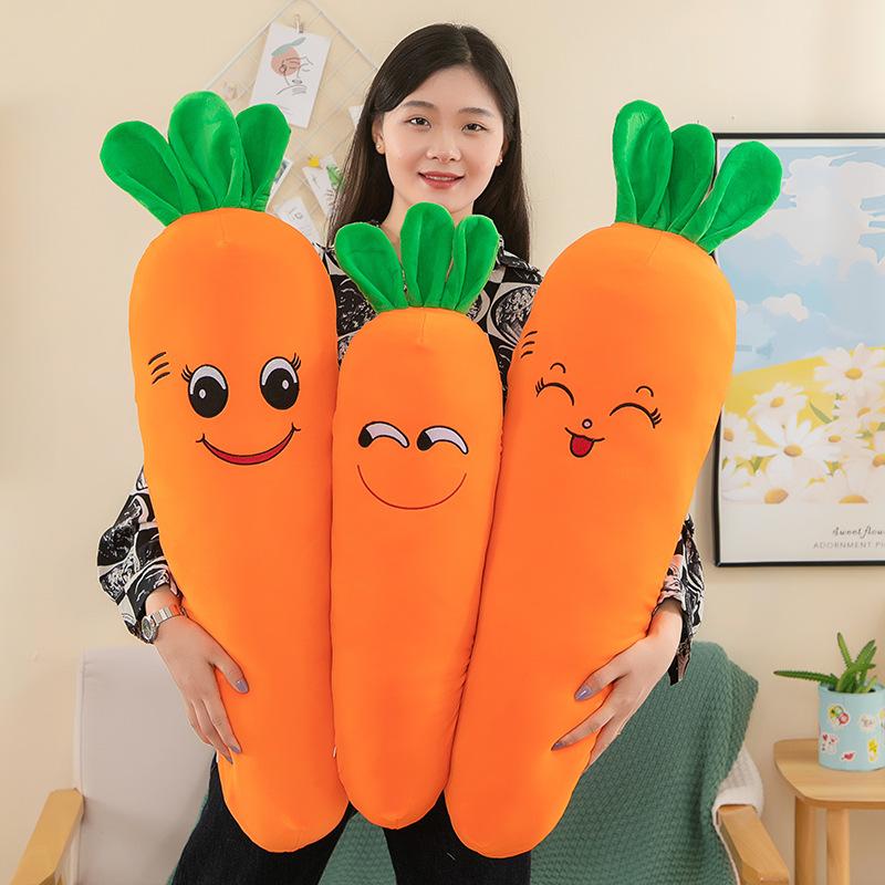 Carrot plush toy doll with liner radish doll bed sleeping throw pillow girl birthday gift