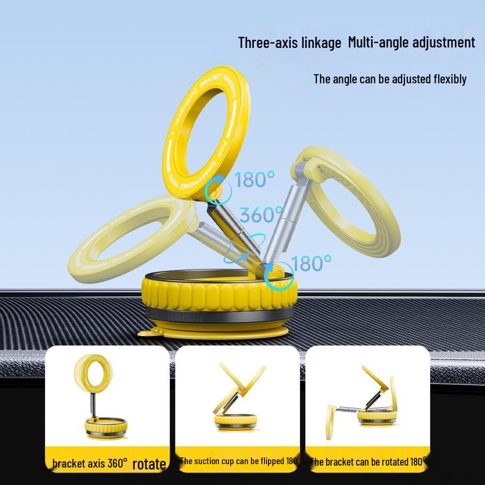 Magnetic Anti-Shake Car Phone Holder with Rotating Folding Suction Cup