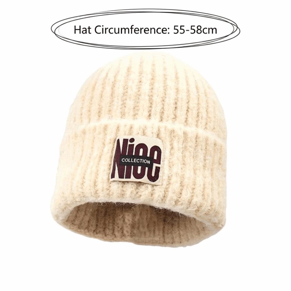 Letter Embroidery Knitted Woolen Hat Thickened Ear Protection Hat Fashion Skullies Cap Winter