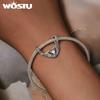WOSTU 925 Sterling Silver Halloween Gift Skull & Heart Pendant Luminous Witch Charms Evil Eye Candy Beads Fit Bracelet DIY Neckace