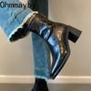 Autumn Vintage Elastic Slim Women Ankle Boots Fashion Soft Leather Shoes Ladies Elegant Thick Heel Mordern Short Booties