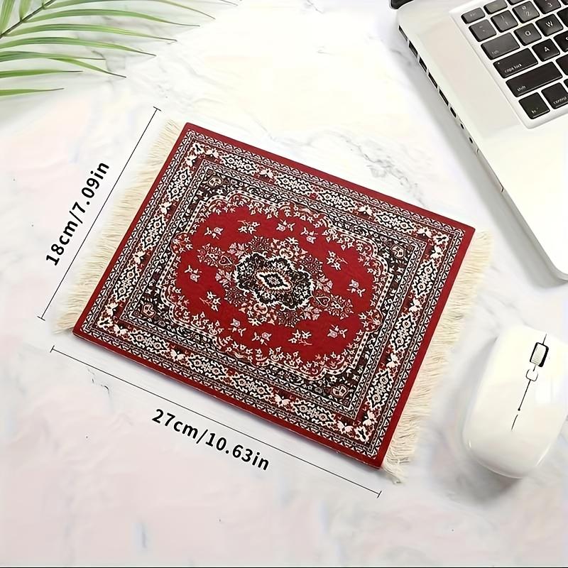 Persian Carpet Pattern Mouse Pad, Non-Slip Rectangular Desk Mat, Durable Office Home Gaming Mousepad