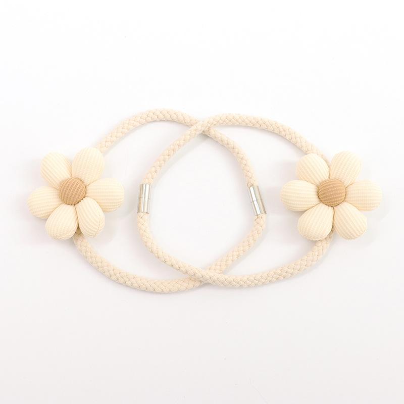 2PCS Flower Curtain Magnetic Tie Rope Backs Holdbacks Buckle Clips Accessory Rods Accessoires Hook Holder Home Decorations