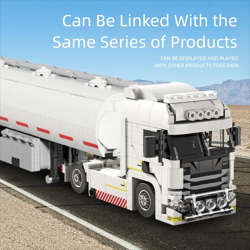 European Truck Head Building Blocks Diy Connectable Container Trailer Model Bricks Educational DIY Toys For Children's Gifts