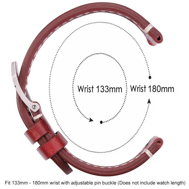 Ремешок для часов из коровьей кожи с пряжкой в стиле ретро из нержавеющей стали — фото 3