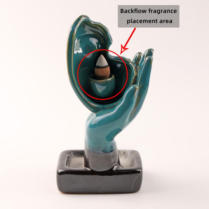 Keramik Gesichts Wasserfall Räuchergefäß Modern Rückfluss Räucherhalter Meditation Heimdeko Zen Aromatherapie Ornament Einzigartiges Geschenk