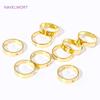 18K Gold Plated Brass Circle Frame Spacer Beads Through Hole Bead Connectors For Bracelet Necklace DIY Jewelry Making Supplies