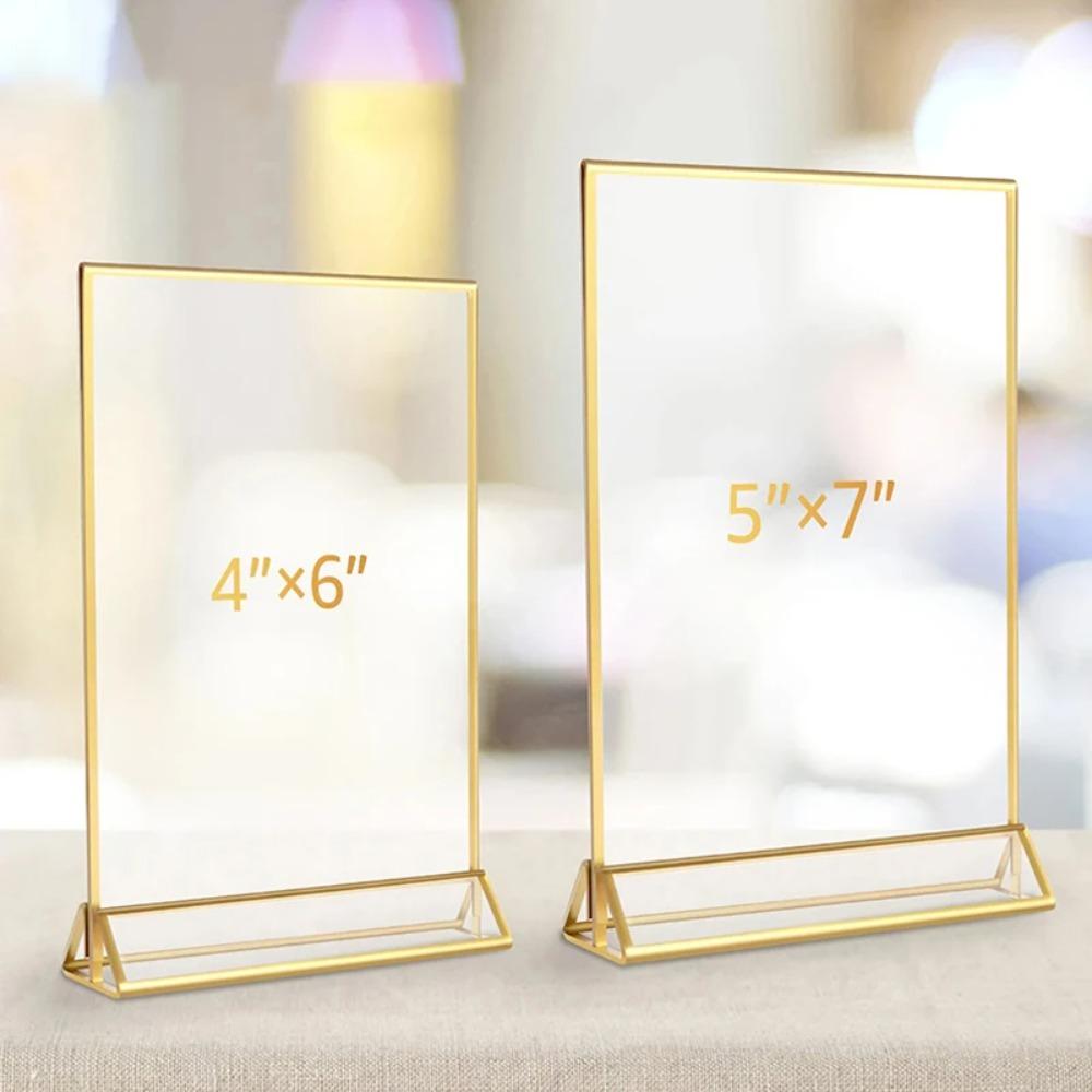 DIY Label Holder Transparent Menu Card Rack Table Cards Picture Frame Anniversary Celebration
