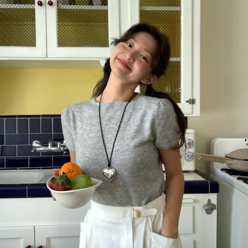 Big Heart Pendant Necklace Adjustable Knotted Lace Choker Neck Tie Chain Jewelry Elegant Clavicle Chain Necklace