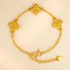 2025 Gold Four-Leaf Clover Bracelet: Elegant, Flower Design Jewelry Gift for Women