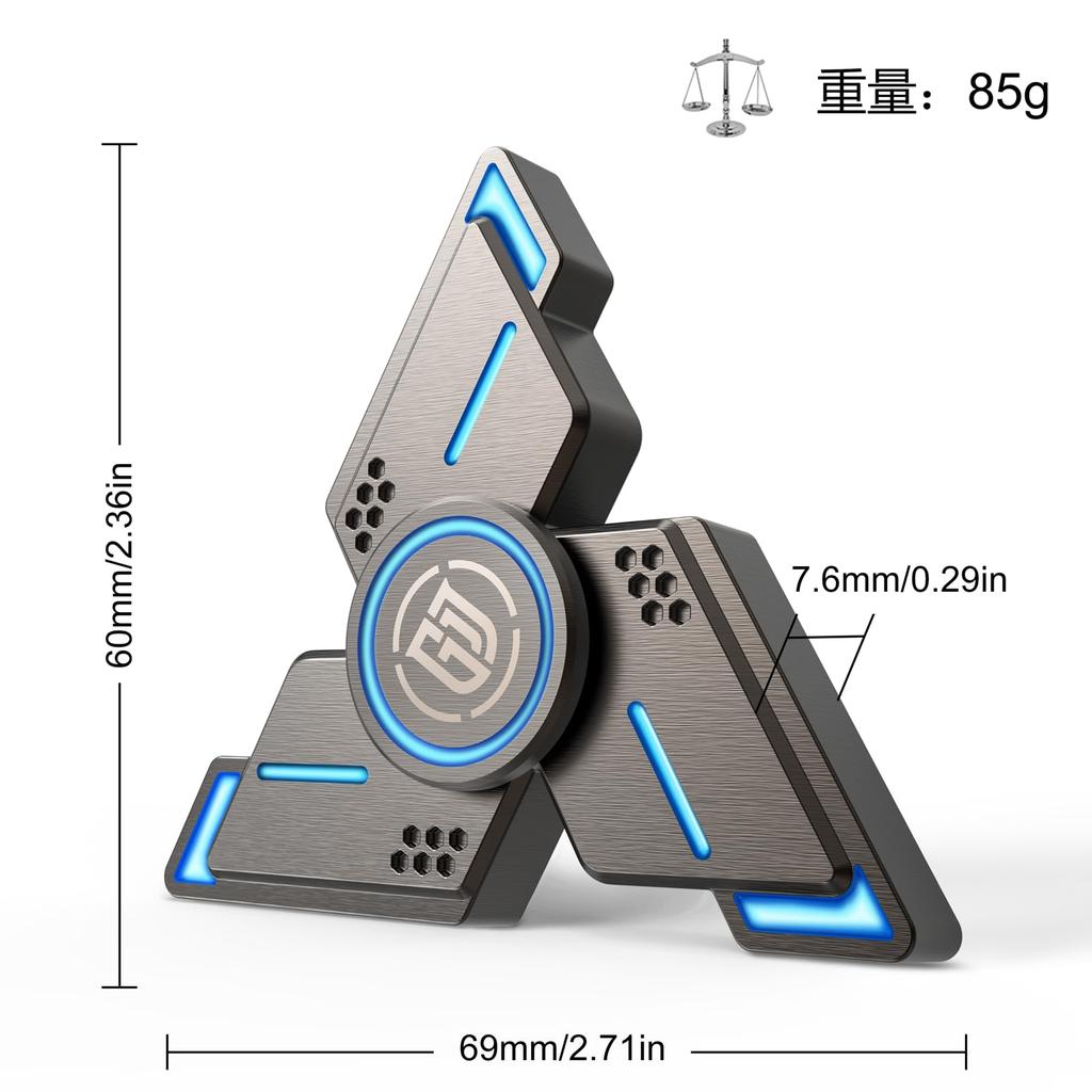 COOLDEN Luminous Hand Premium Stress Stainless Steel Minutes Autism Time Fun for Adults and Fidget Christmas Gift for Boys and Kids Spinner,