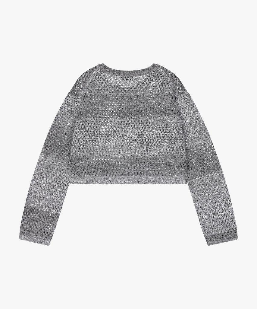 CUTZ Tone Mix Crop Mesh Pullover