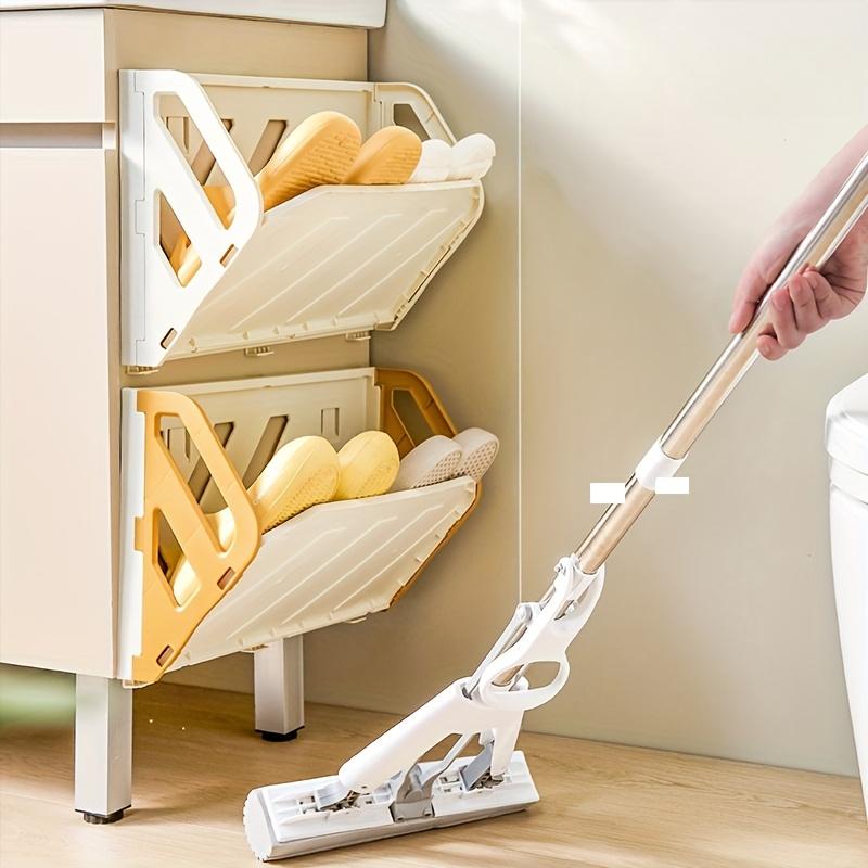 Wall-Mounted Shoe Rack, Hidden Storage Shelf, Foldable Plastic Organizer, No-Drill Installation, Multi-Layer Space Saver