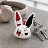 Plush Doll with Metal Hanging Loop, Dark Style Rabbit Pendant Plush Toy, Funny Expression Plush Doll, Stress Relief Collectible Toy