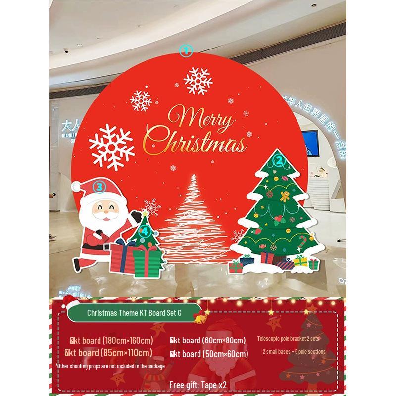 Festliche Weihnachtsszene Anordnung: Einkaufszentrum Event Dekoration mit Ballonkunst und Hintergrund